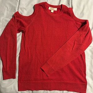 Michael Kors glittery red open shoulder sweater ❤️